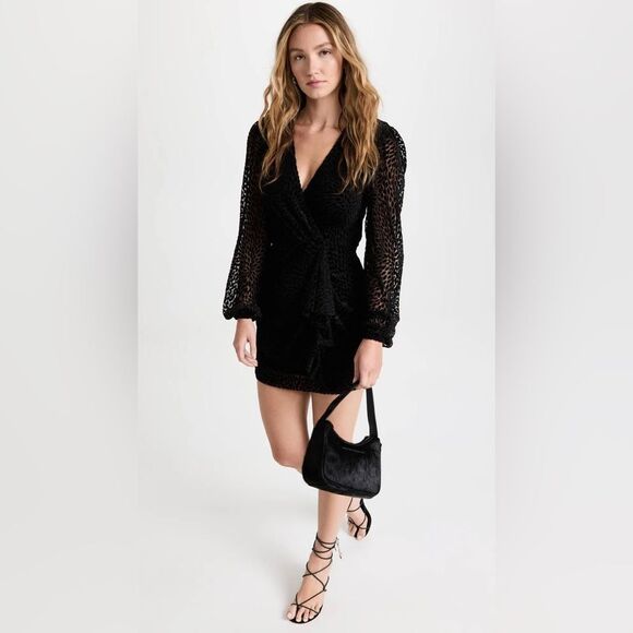 Ramy Brook Aman Embroidered Long-Sleeve Mini Dress in Plum Berry, NWT, Size S - Picture 7 of 13